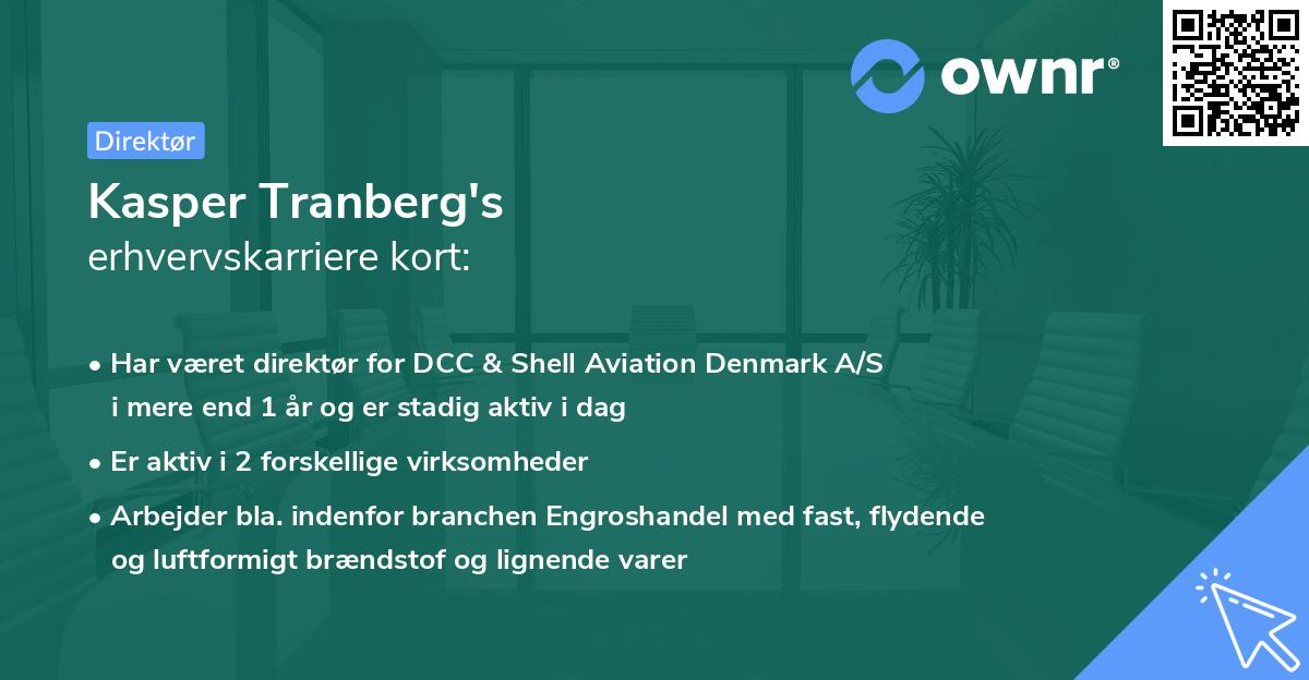 Kasper Tranberg's erhvervskarriere kort