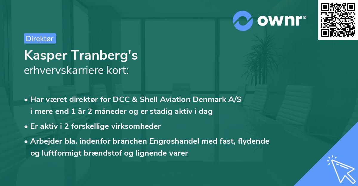 Kasper Tranberg's erhvervskarriere kort
