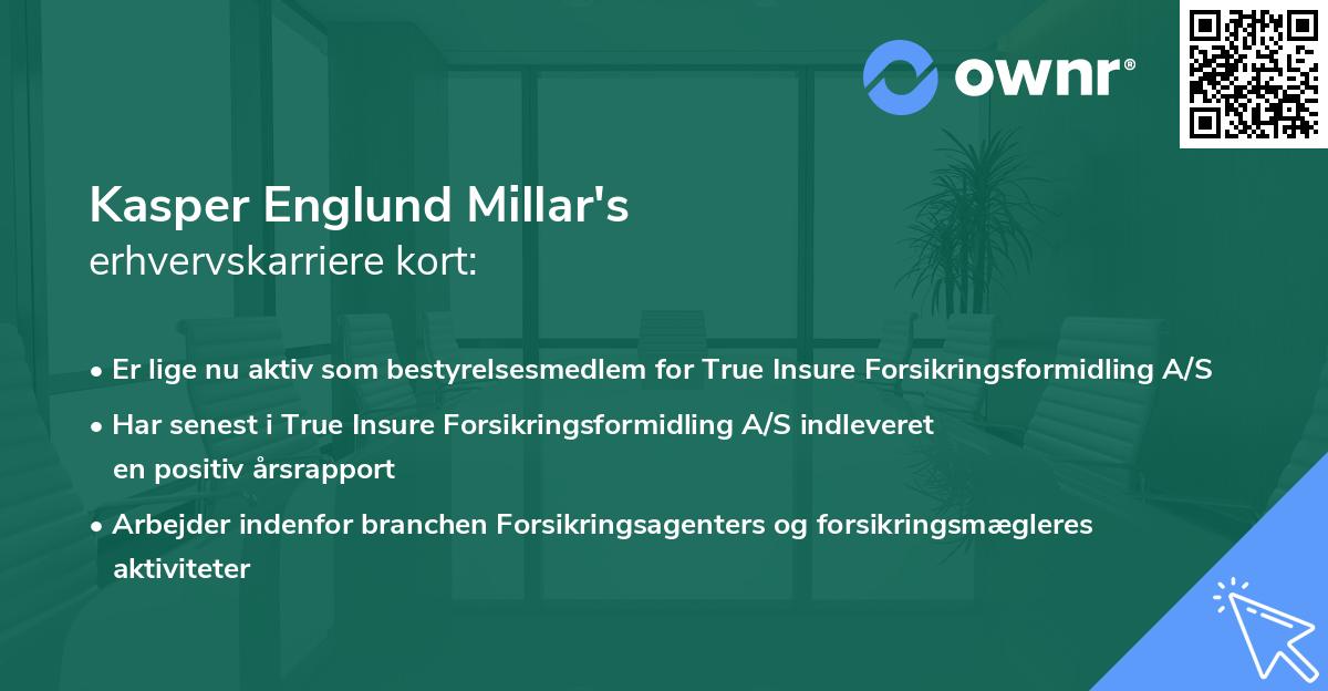 Kasper Englund Millar's erhvervskarriere kort