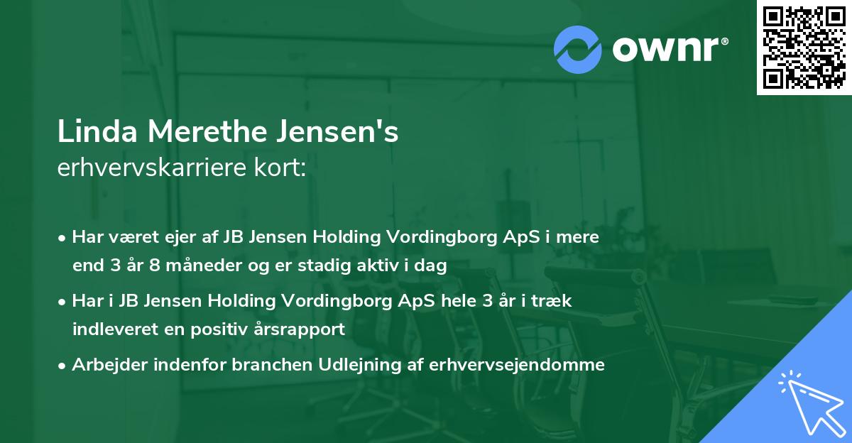 Linda Merethe Jensen's erhvervskarriere kort