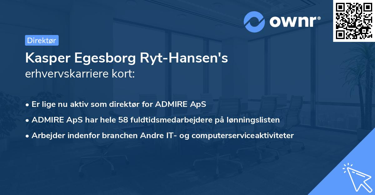 Kasper Egesborg Ryt-Hansen's erhvervskarriere kort