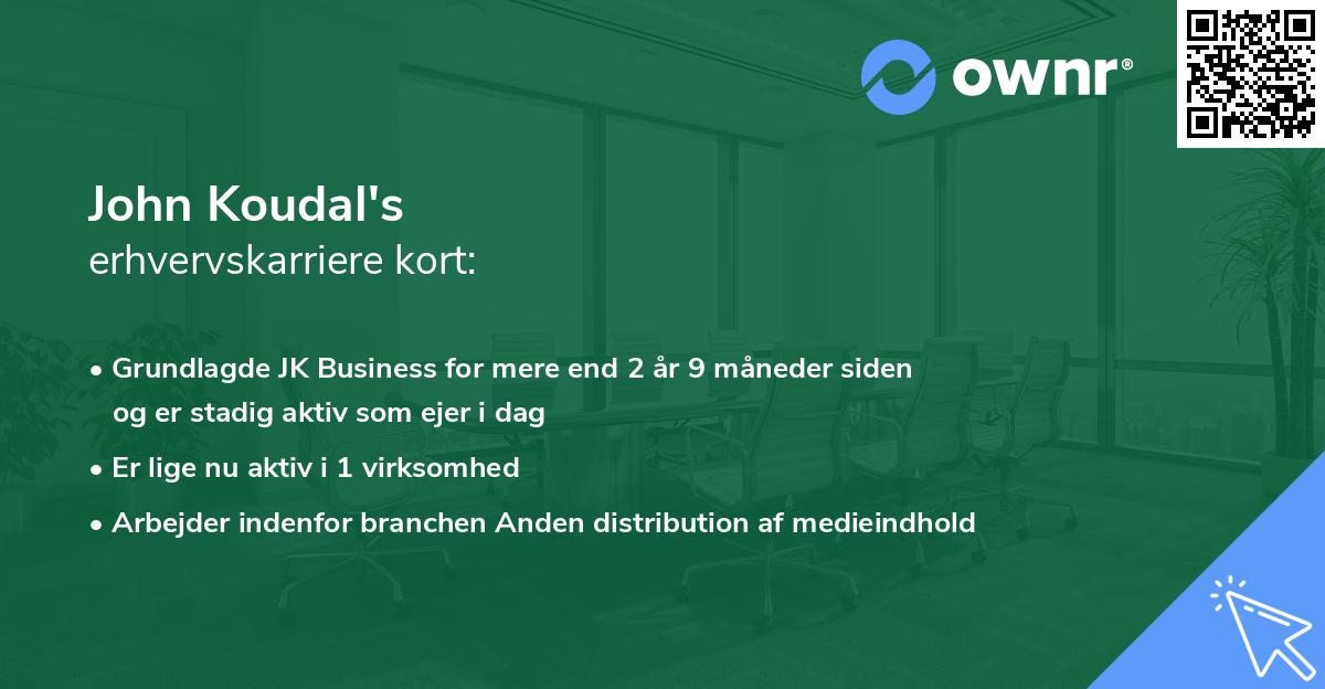 John Koudal's erhvervskarriere kort
