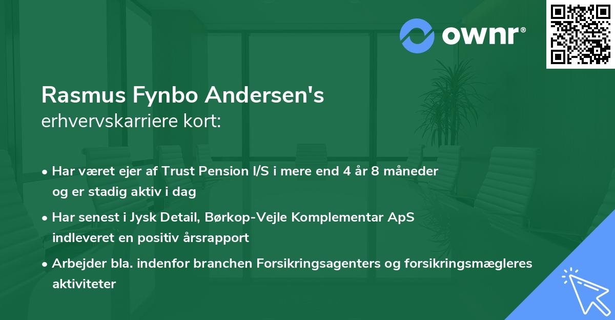 Rasmus Fynbo Andersen's erhvervskarriere kort
