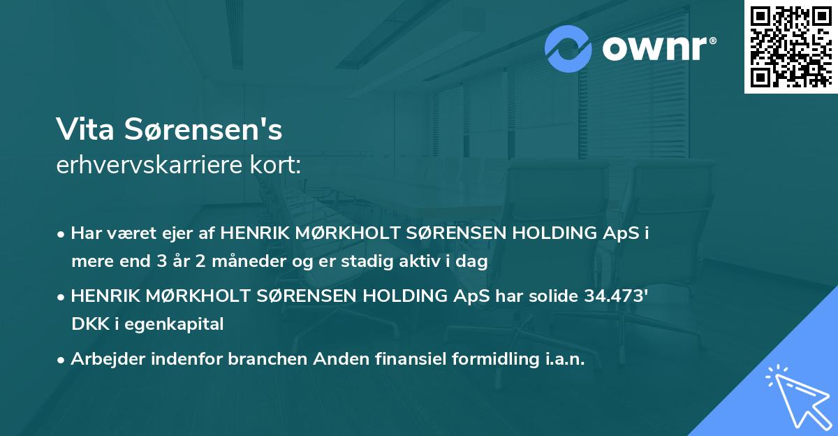 Vita Sørensen's erhvervskarriere kort