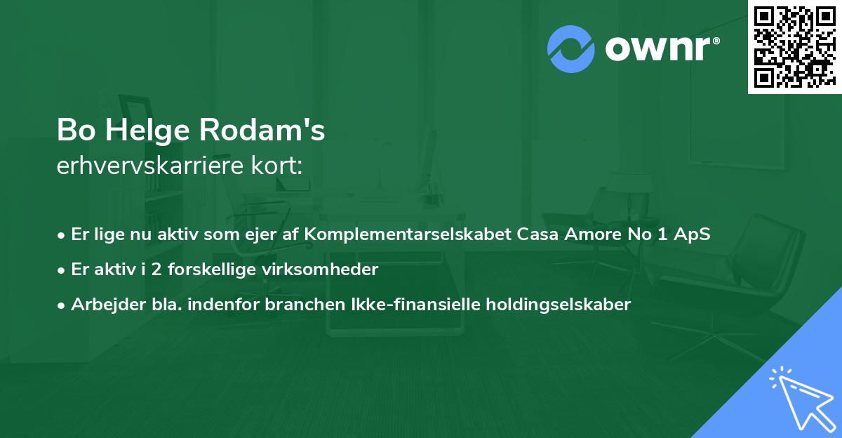 Bo Helge Rodam's erhvervskarriere kort