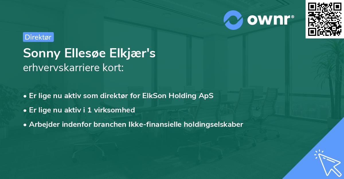 Sonny Ellesøe Elkjær's erhvervskarriere kort
