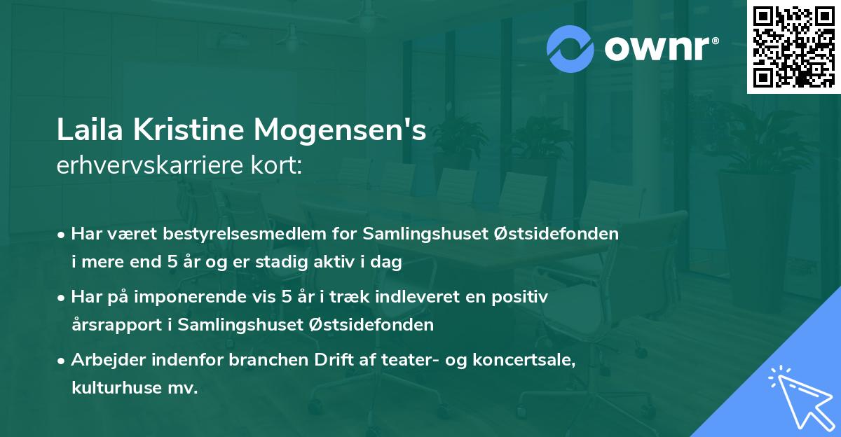 Laila Kristine Mogensen's erhvervskarriere kort