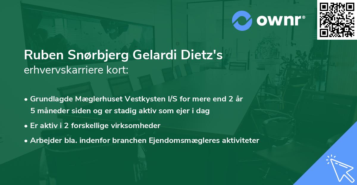 Ruben Snørbjerg Gelardi Dietz's erhvervskarriere kort