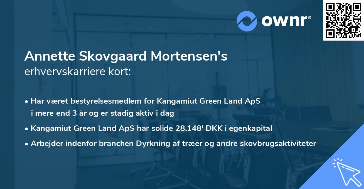 Annette Skovgaard Mortensen's erhvervskarriere kort