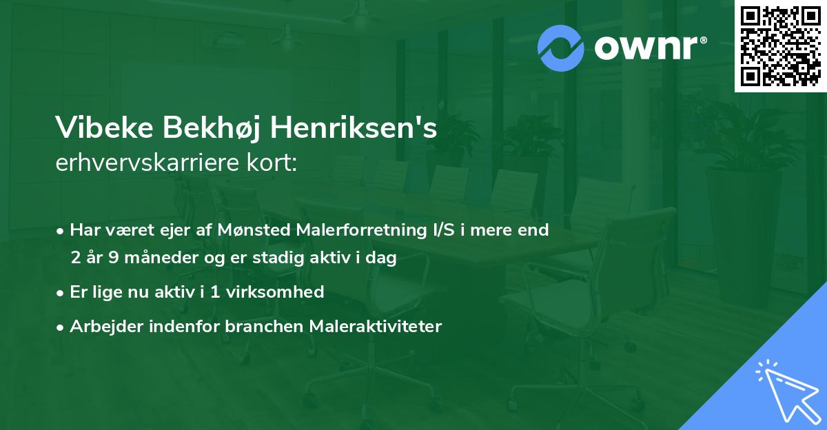 Vibeke Bekhøj Henriksen's erhvervskarriere kort