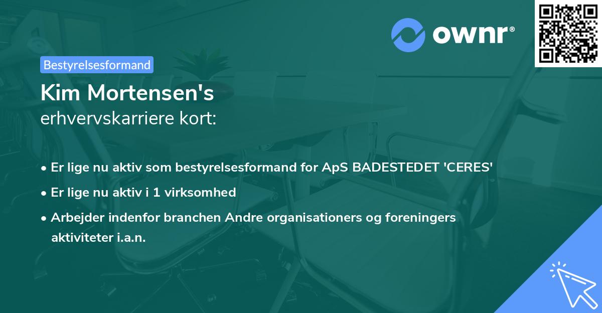 Kim Mortensen's erhvervskarriere kort
