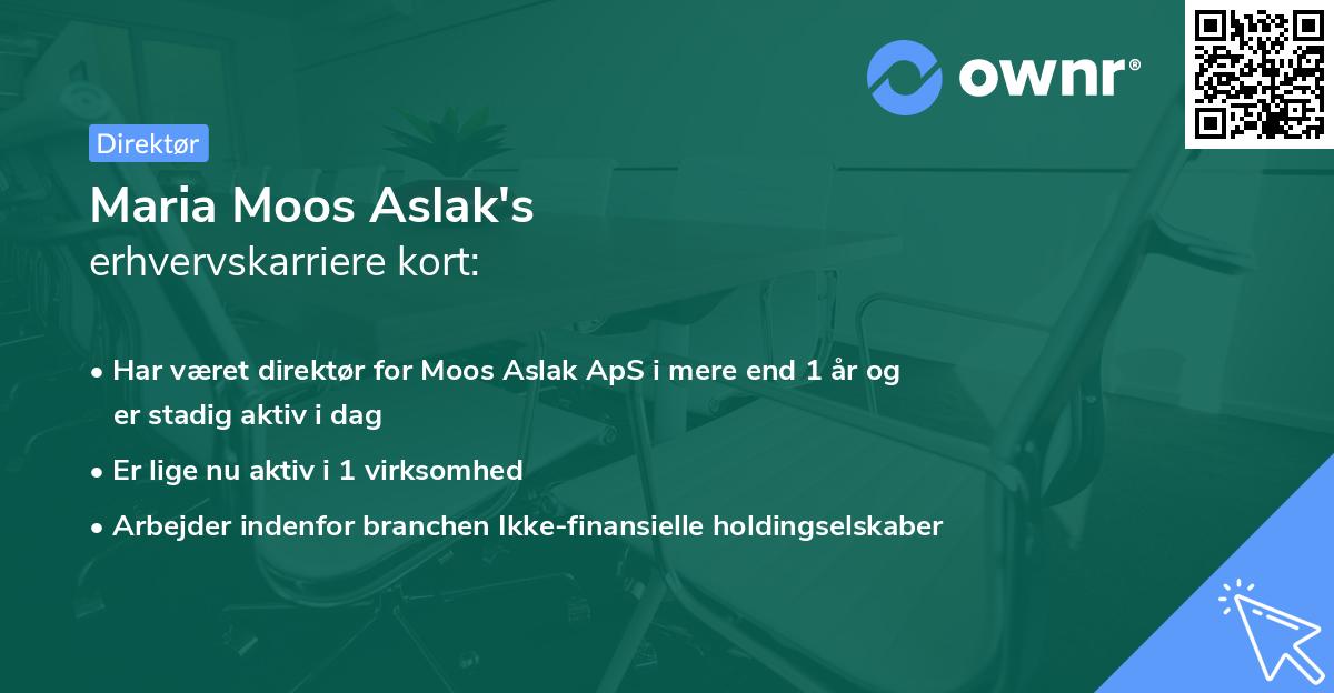 Maria Moos Aslak's erhvervskarriere kort