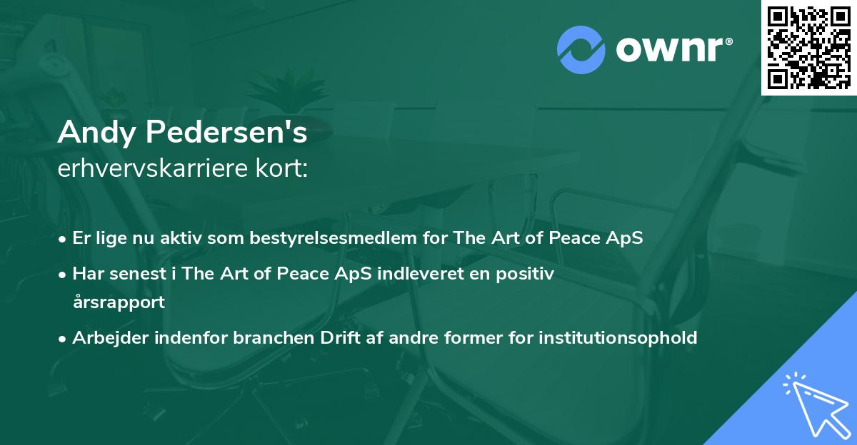 Andy Pedersen's erhvervskarriere kort