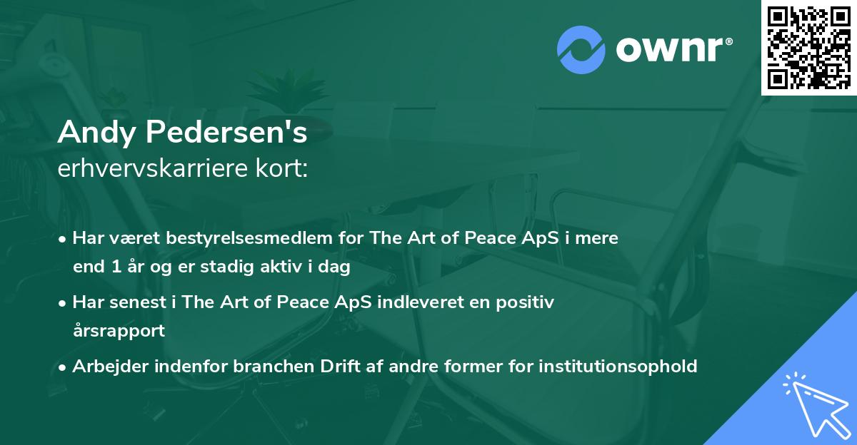 Andy Pedersen's erhvervskarriere kort