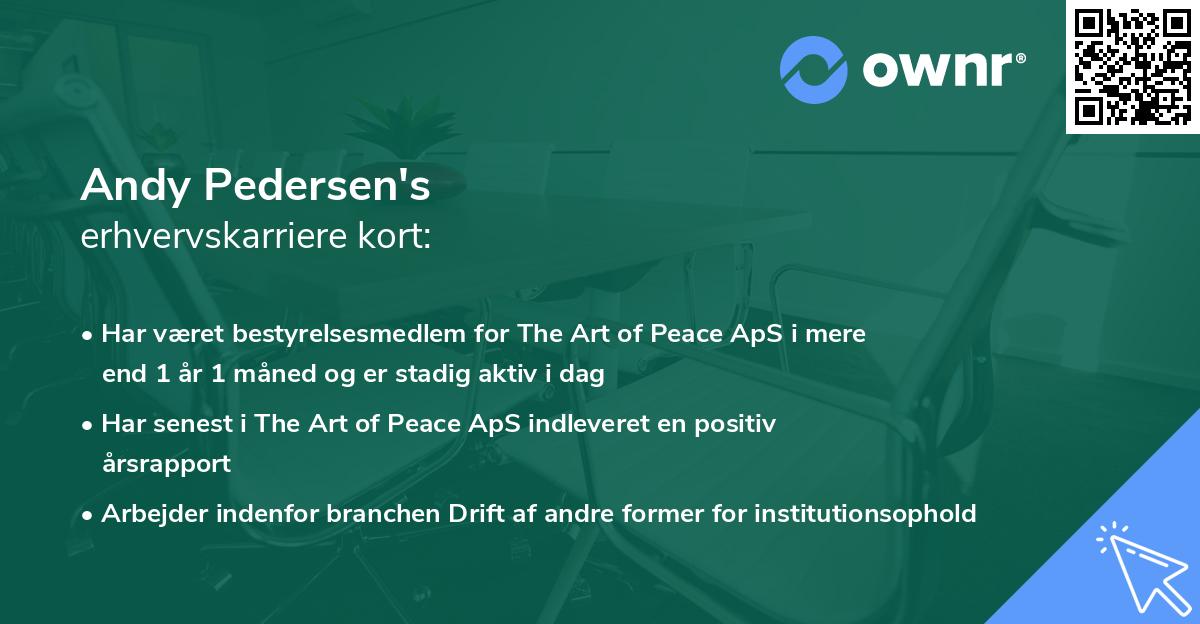 Andy Pedersen's erhvervskarriere kort
