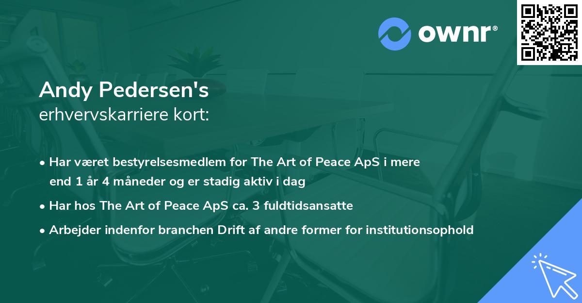 Andy Pedersen's erhvervskarriere kort