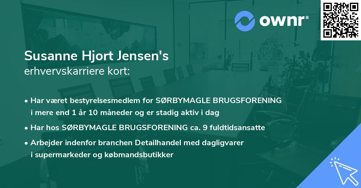 Susanne Hjort Jensen's erhvervskarriere kort
