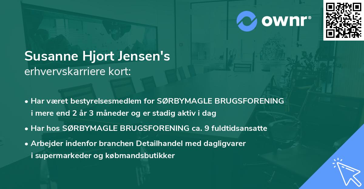 Susanne Hjort Jensen's erhvervskarriere kort