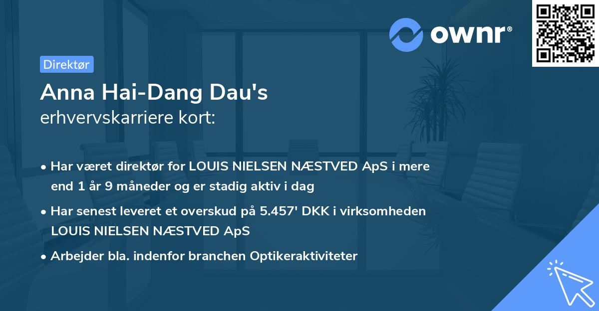Anna Hai-Dang Dau's erhvervskarriere kort