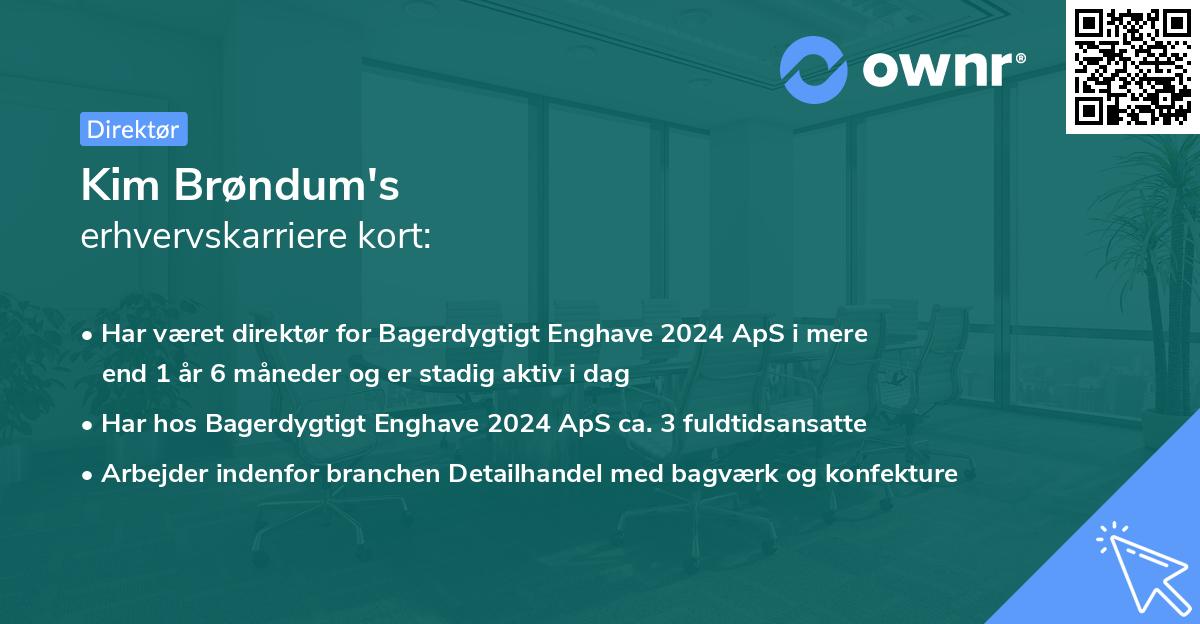 Kim Brøndum's erhvervskarriere kort