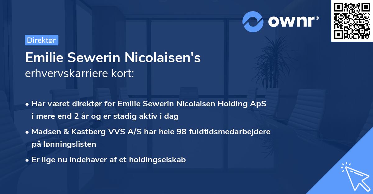 Emilie Sewerin Nicolaisen's erhvervskarriere kort