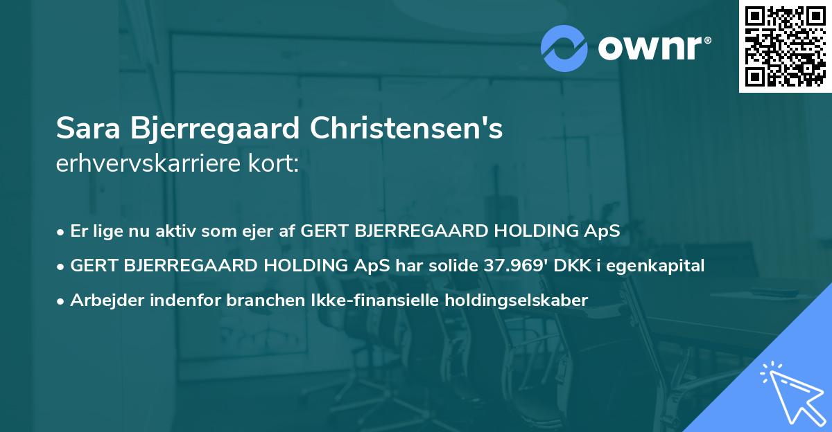 Sara Bjerregaard Christensen's erhvervskarriere kort