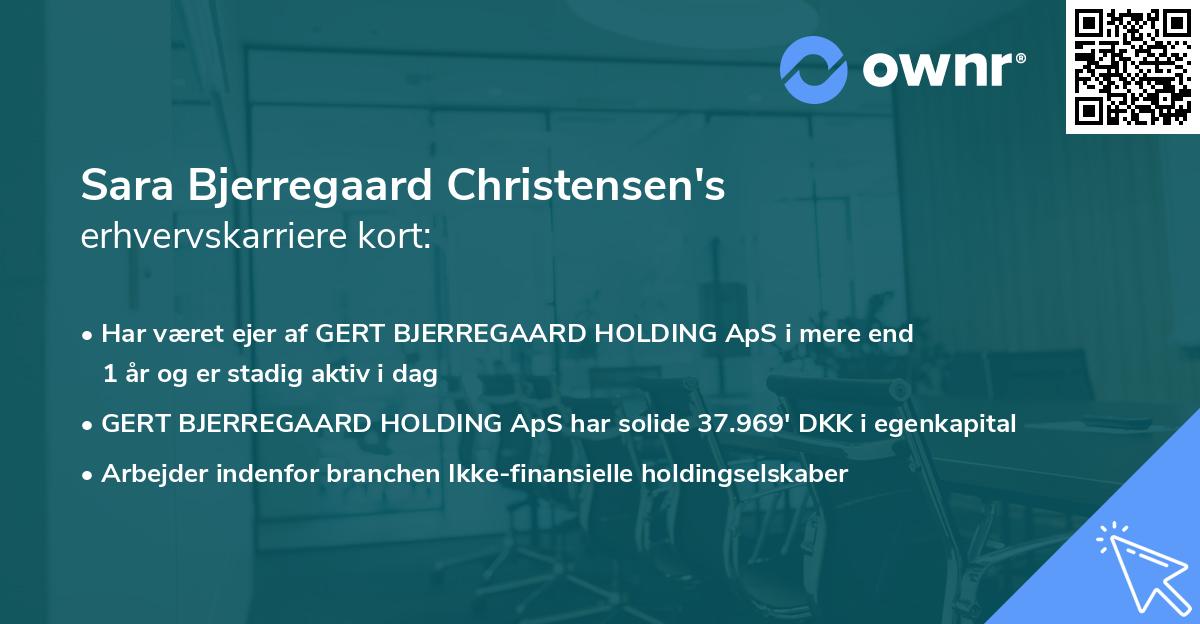 Sara Bjerregaard Christensen's erhvervskarriere kort