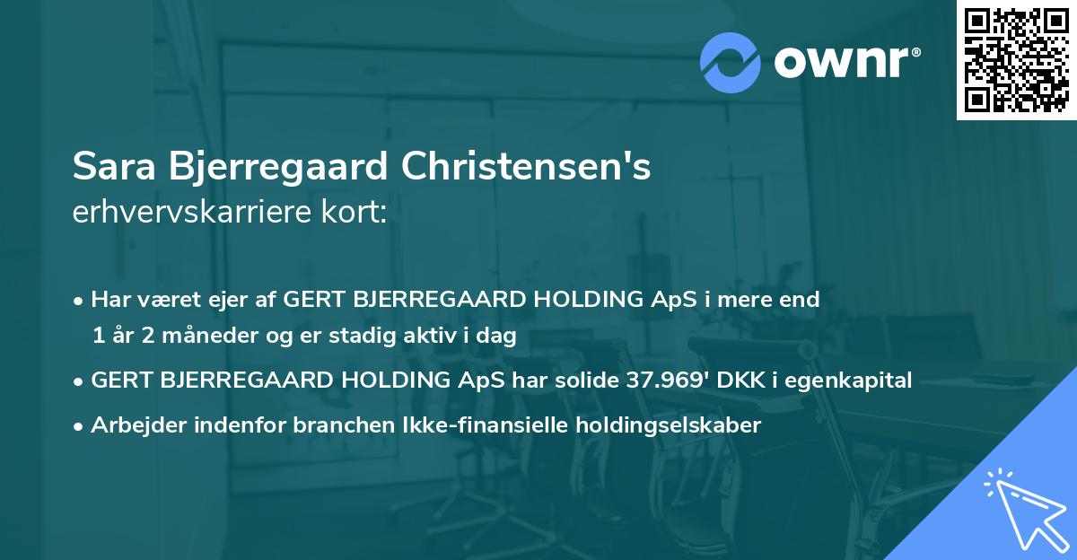 Sara Bjerregaard Christensen's erhvervskarriere kort