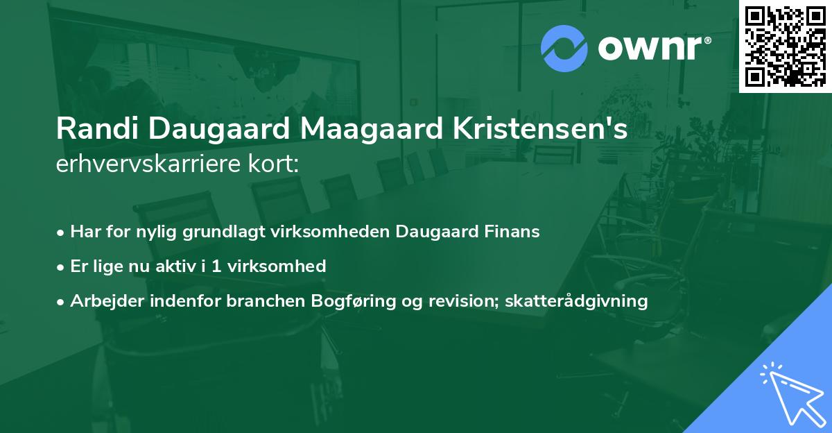 Randi Daugaard Maagaard Kristensen's erhvervskarriere kort