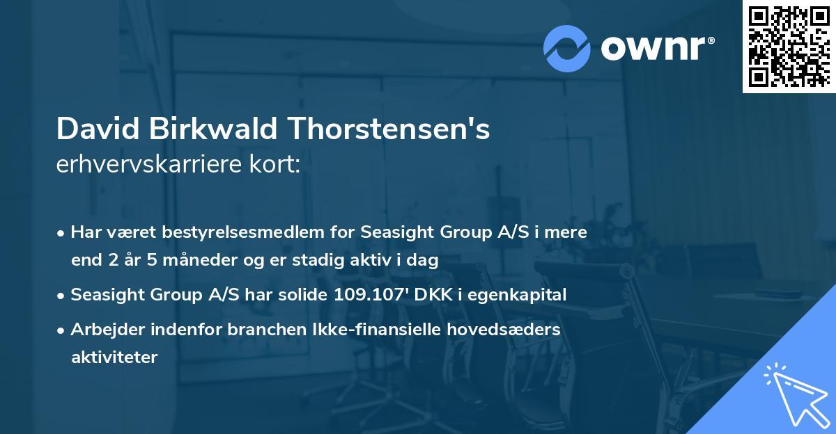 David Birkwald Thorstensen's erhvervskarriere kort