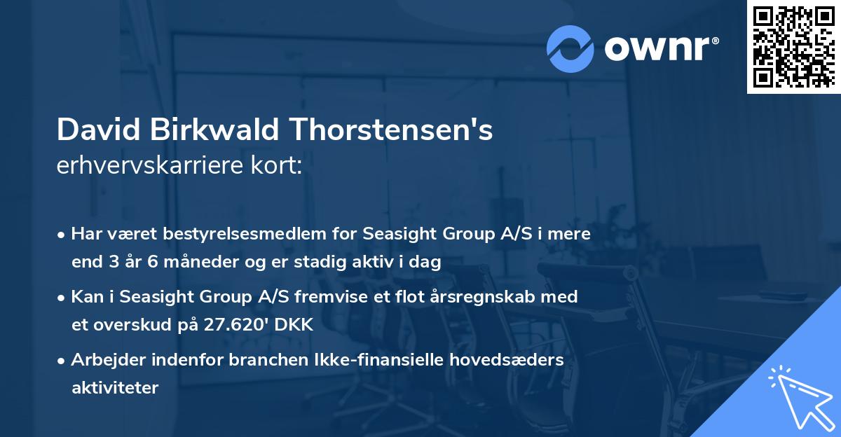 David Birkwald Thorstensen's erhvervskarriere kort