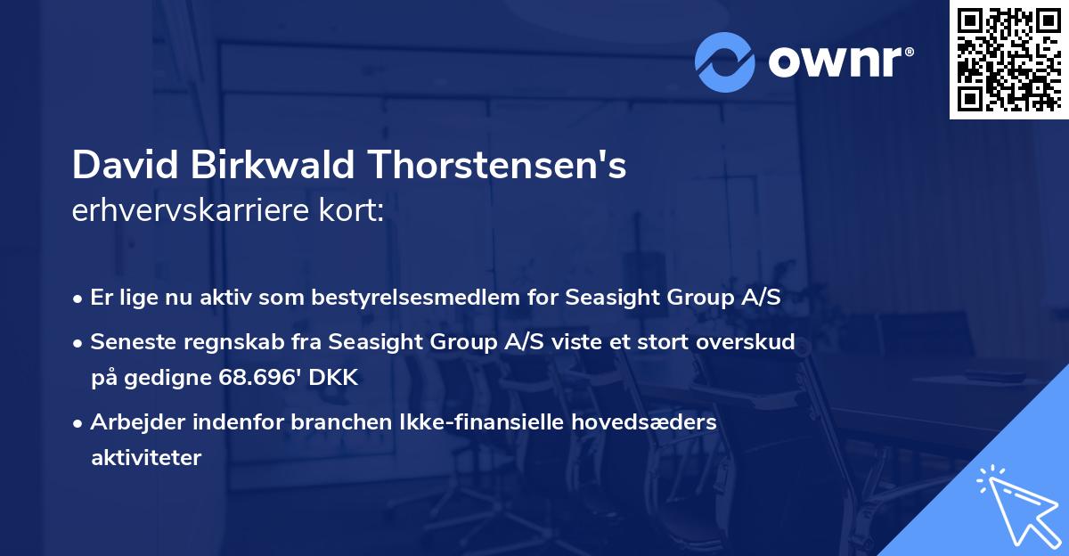 David Birkwald Thorstensen's erhvervskarriere kort