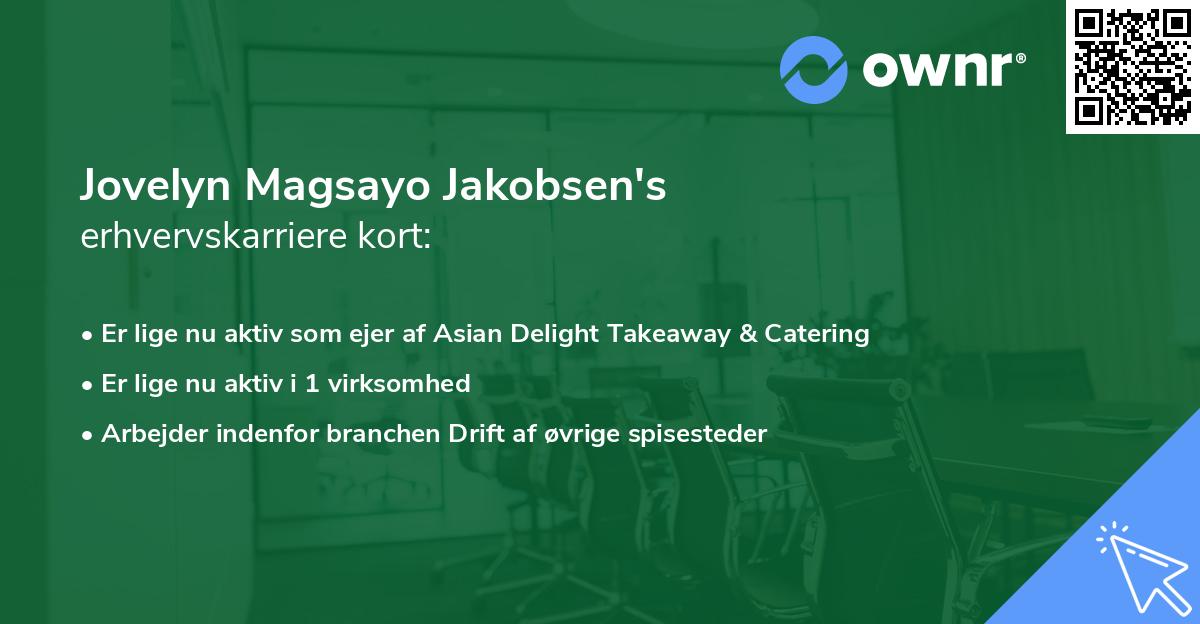 Jovelyn Magsayo Jakobsen's erhvervskarriere kort