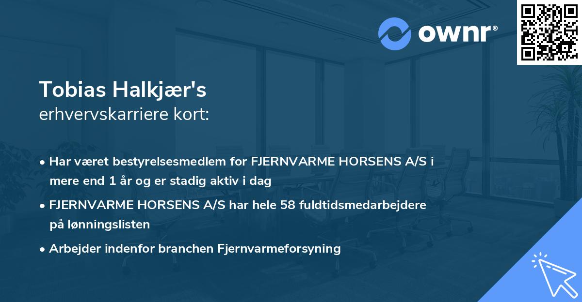 Tobias Halkjær's erhvervskarriere kort