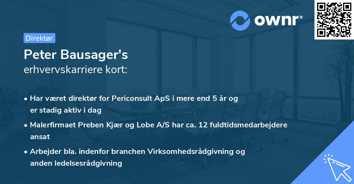 Peter Bausager's erhvervskarriere kort