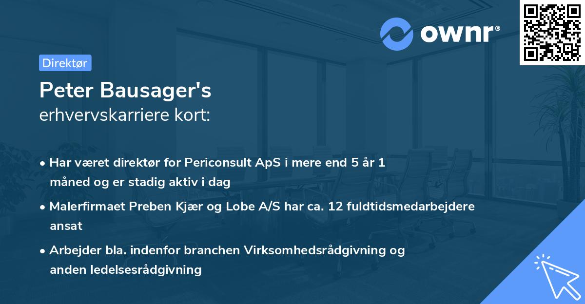 Peter Bausager's erhvervskarriere kort