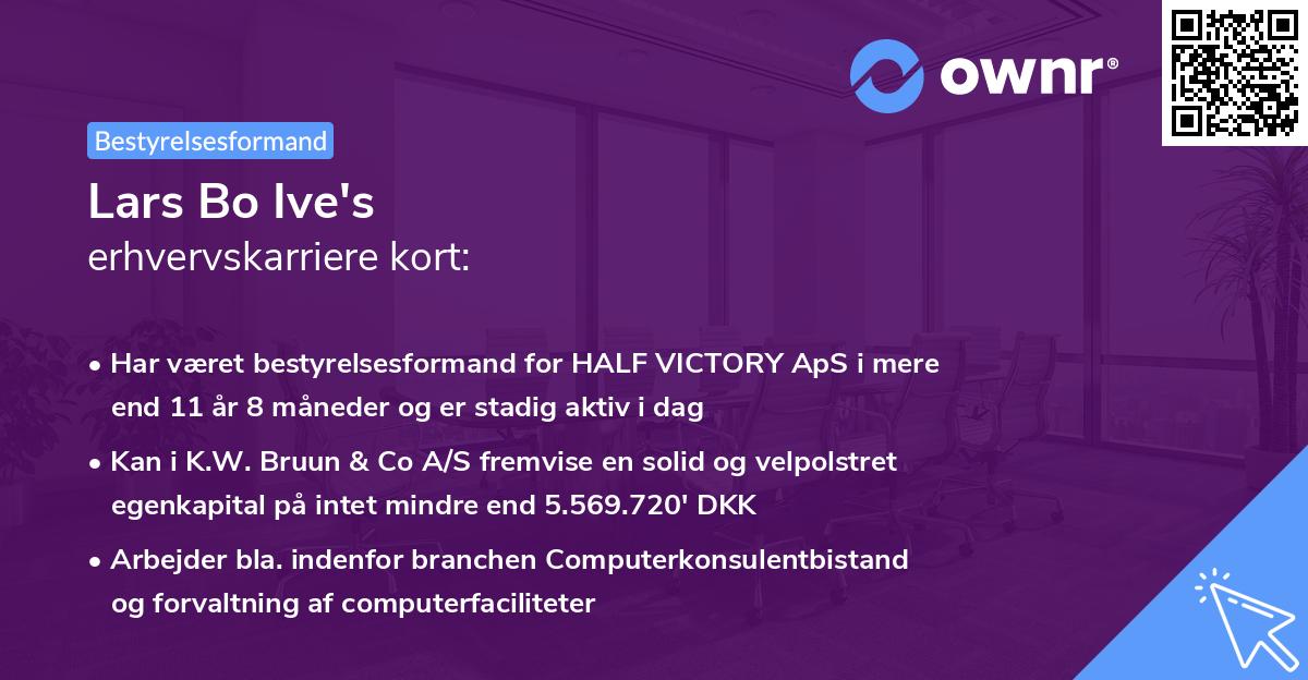 Lars Bo Ive's erhvervskarriere kort
