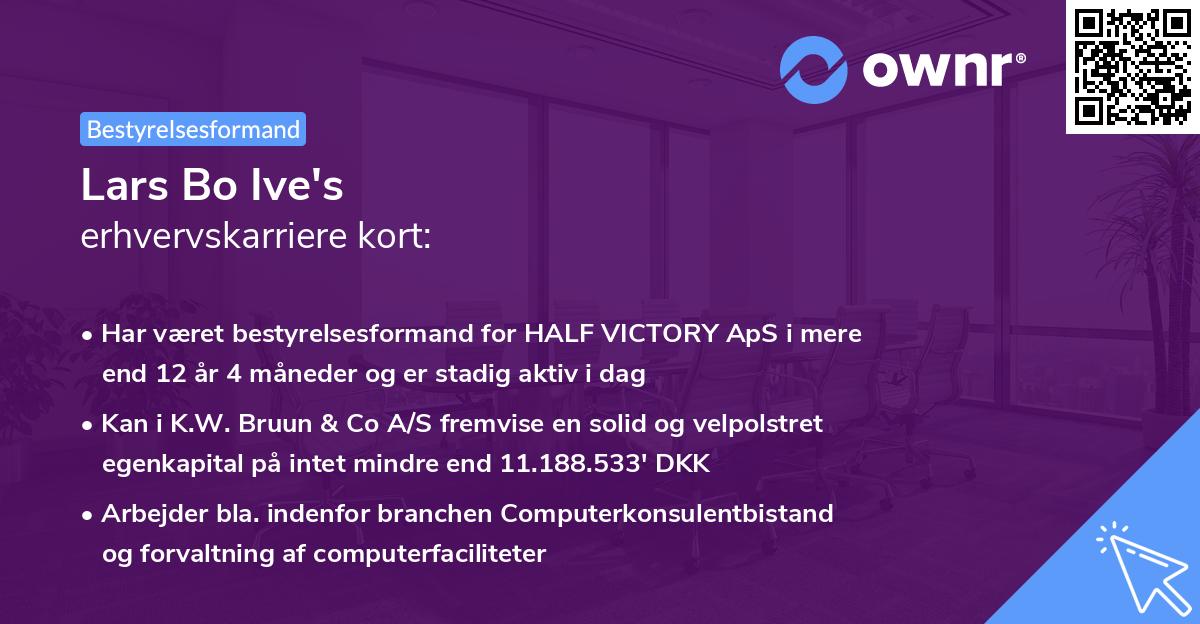 Lars Bo Ive's erhvervskarriere kort