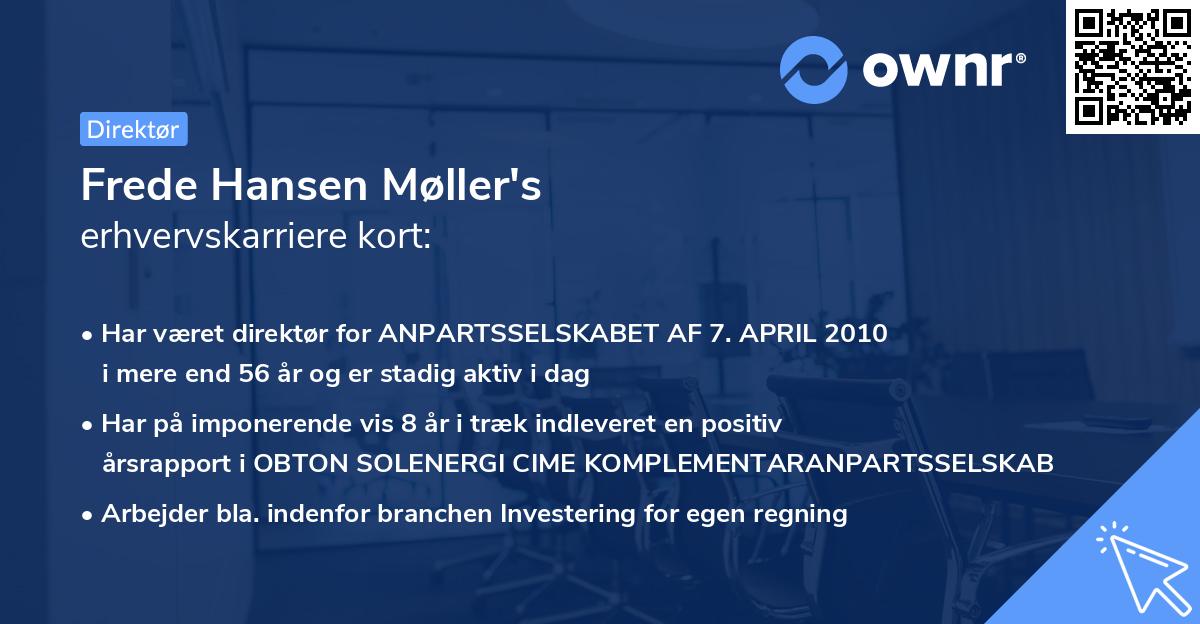 Frede Hansen Møller's erhvervskarriere kort