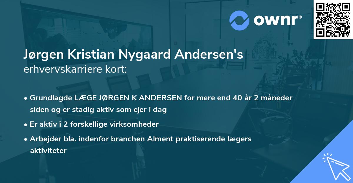 Jørgen Kristian Nygaard Andersen's erhvervskarriere kort