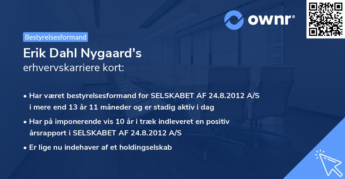 Erik Dahl Nygaard's erhvervskarriere kort