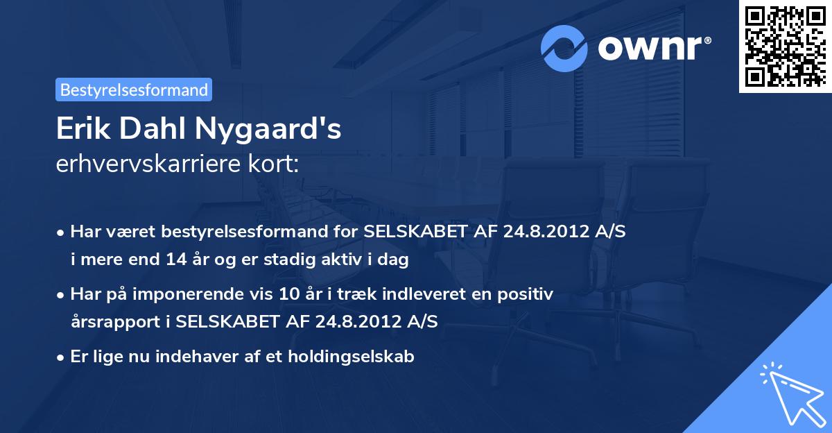 Erik Dahl Nygaard's erhvervskarriere kort