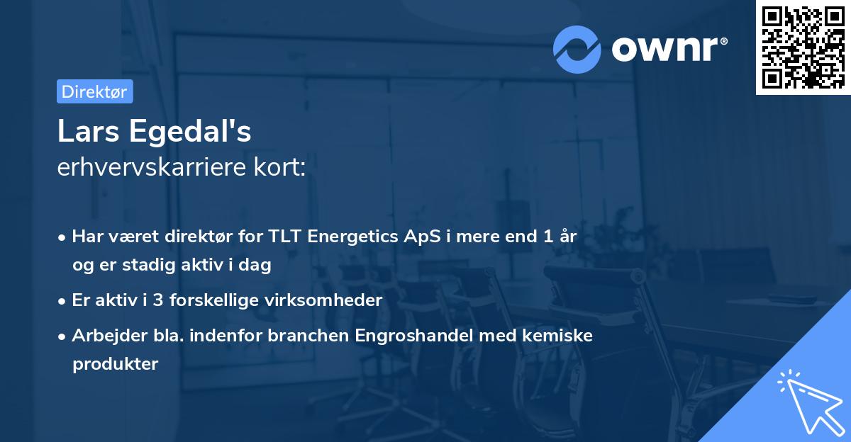 Lars Egedal's erhvervskarriere kort
