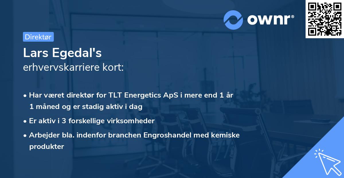 Lars Egedal's erhvervskarriere kort