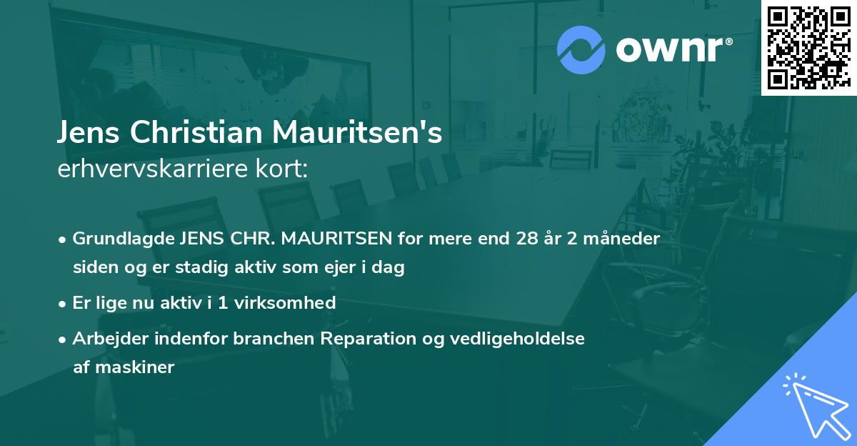 Jens Christian Mauritsen's erhvervskarriere kort