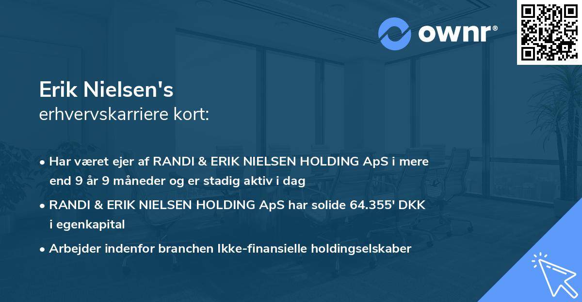 Erik Nielsen's erhvervskarriere kort