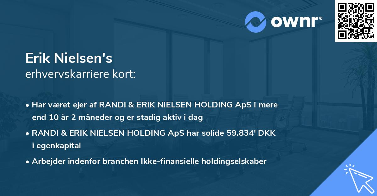Erik Nielsen's erhvervskarriere kort