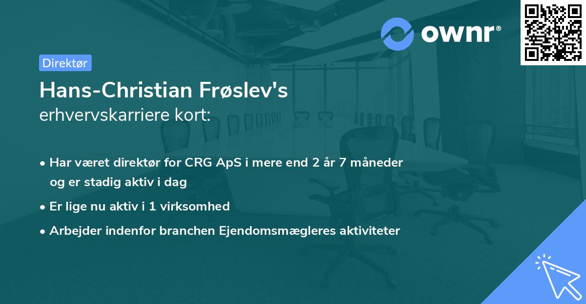 Hans-Christian Frøslev's erhvervskarriere kort