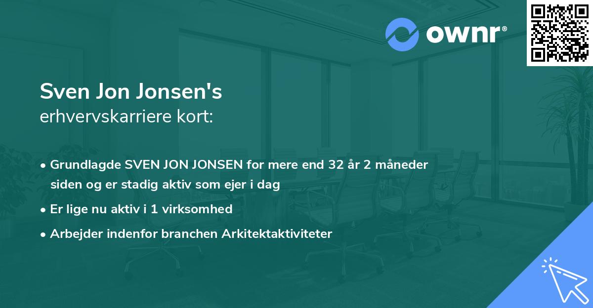 Sven Jon Jonsen's erhvervskarriere kort