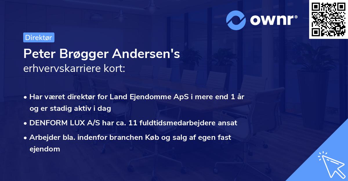 Peter Brøgger Andersen's erhvervskarriere kort